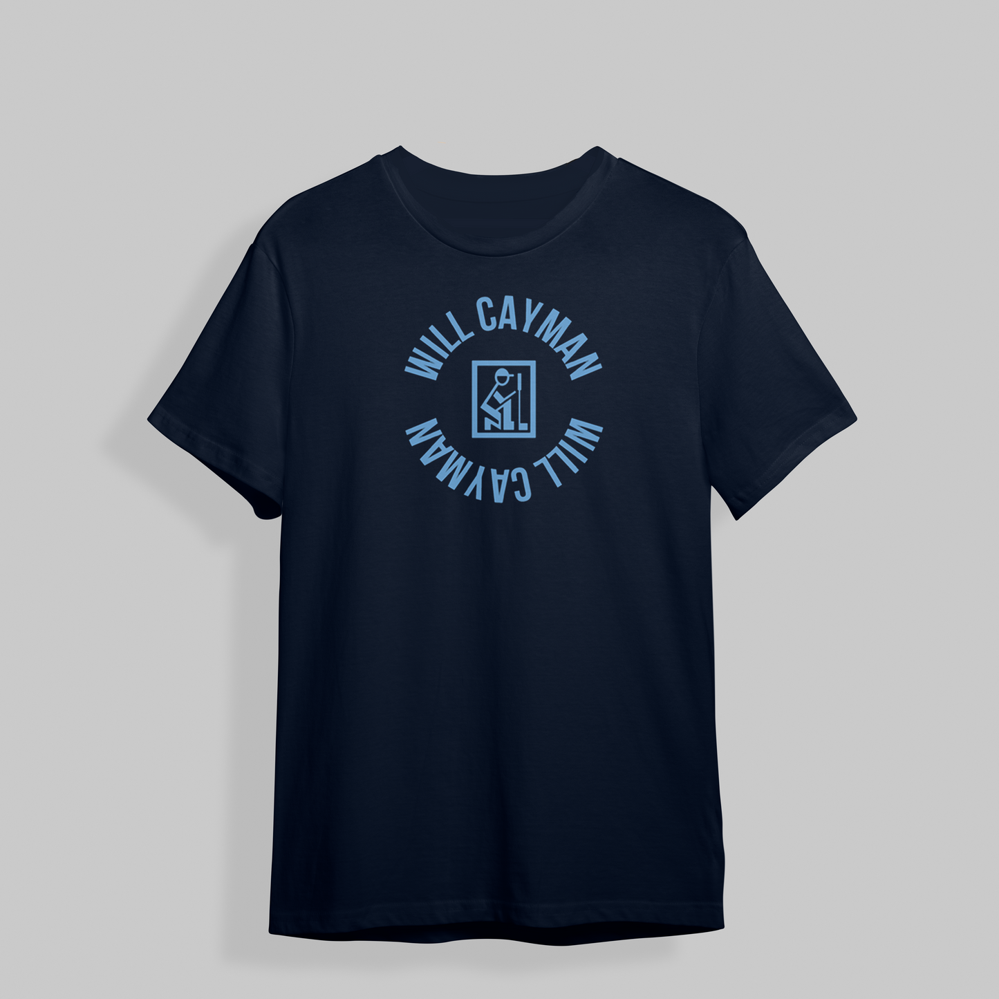 Will Cayman Navy Round Logo Golf T-Shirt