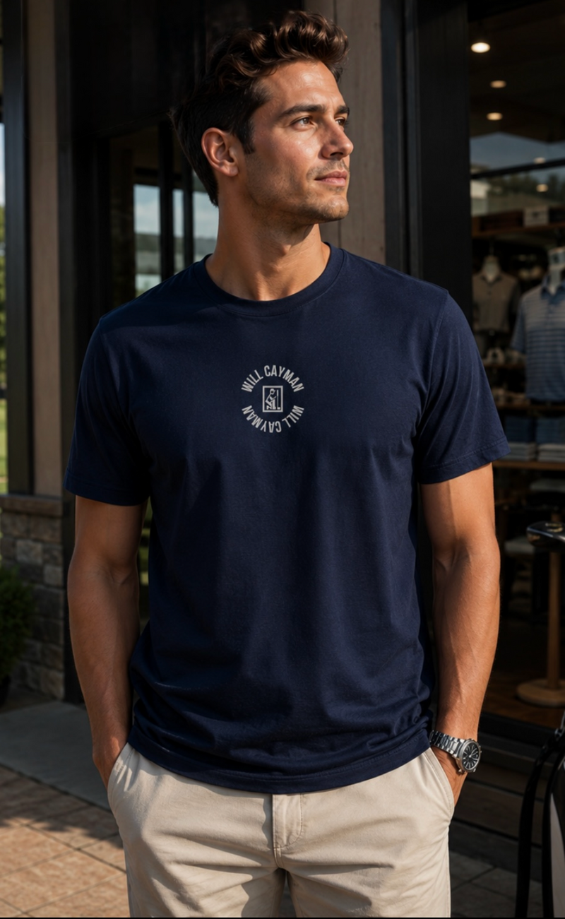 T2 Mens Cosmos  White Logo T-Shirt