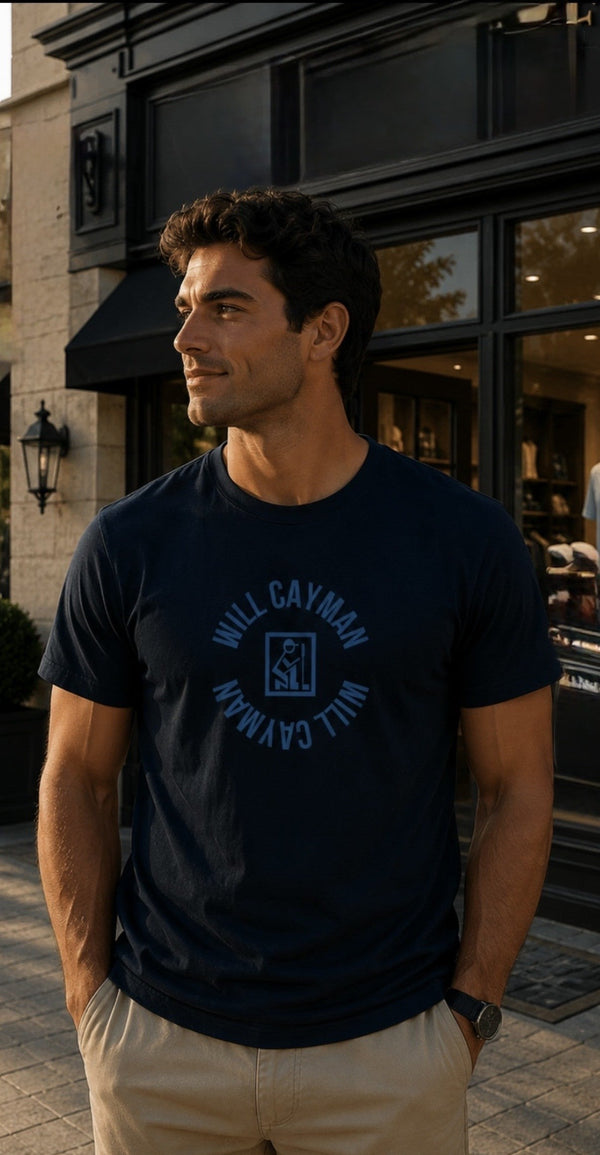 T1 Mens Azure Sky Blue Logo T-Shirt