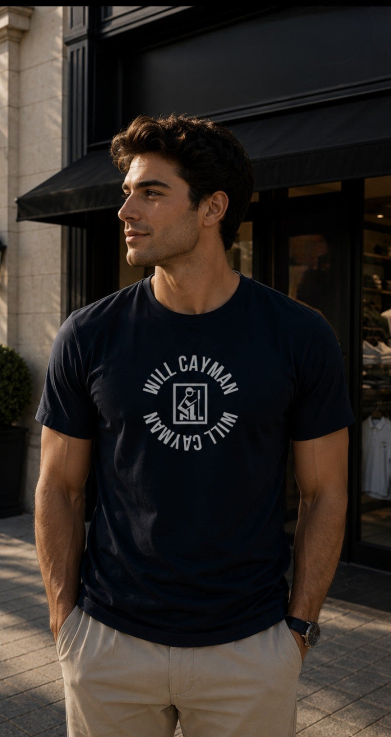 T1 Mens Cosmos White Logo T-Shirt
